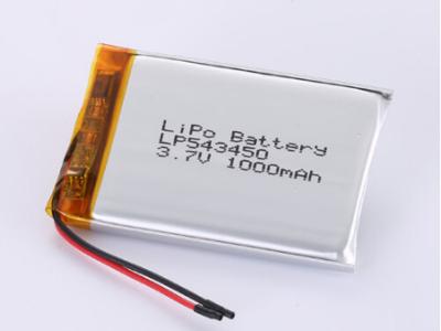 중국 LP543450 3.7V 1000MAH 리온 이온 배터리 제조업체 배열 속도 예 및 1C 최고 배열 속도 버튼 응용을위한 리?? 폴리머 배터리 판매용