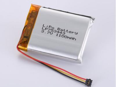 중국 LP753443 3.7V 1100MAH 리온 이온 배터리 제조업체 은 고 용량 리포 팩 FCC 승인 및 인증 판매용