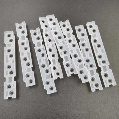 China Custom Feel Good Transparent ingebouwde siliconen rubber geleidende knop toetsenbord Te koop