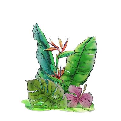 China SCIENTIFIC LABOR ORGANIZATION Display Design Spring Banana Leaf Props Shop Window Display Decoration Commercial Display 0156 for sale