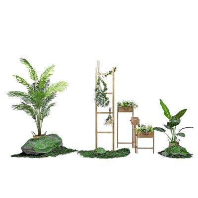 China SCIENTIFIC LABOR ORGANIZATION Display Design Summer Green Plants Window Display Props Store Decoration Ideas 0148 for sale