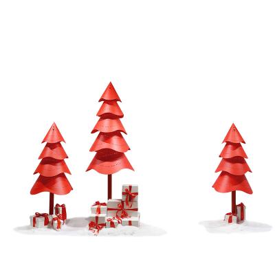 China China SCIENTIFIC LABOR ORGANIZATION Display Design Red Christmas Tree Window Display Props Christmas Decoration Supplies for sale