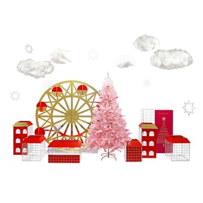 China SCIENTIFIC LABOR Organization Display Design Winter Golden Suns Christmas Decoration Supplies Window Display Props 0172 for sale