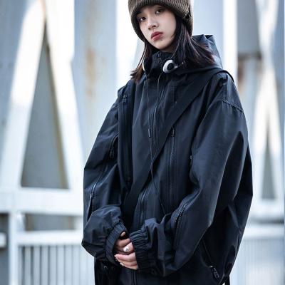 China 100% Polyester Fashion Logo Custom Outdoor Cargo Breathable Streetwear Women's Unisex Jacket for sale
