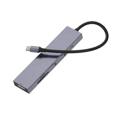 China Mobile Devices .desk HUB 6 Computer OEM Type C In 1 Port 4K USB-C 6 Port USB 3.0 Hub High Speed 6 For Matebook And Type C Decoration for sale