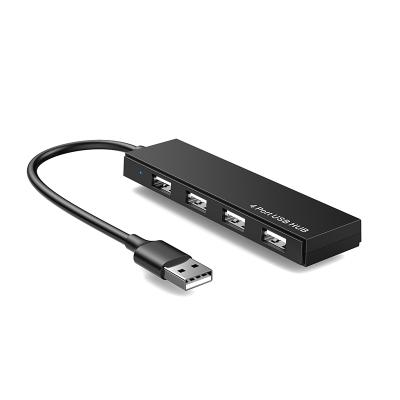China Mini PC ABS Slim Black Case USB Hub 2.0 4 IN 1 Port Docking Station 480Mbps Transfer Speed For Macbook Laptop for sale