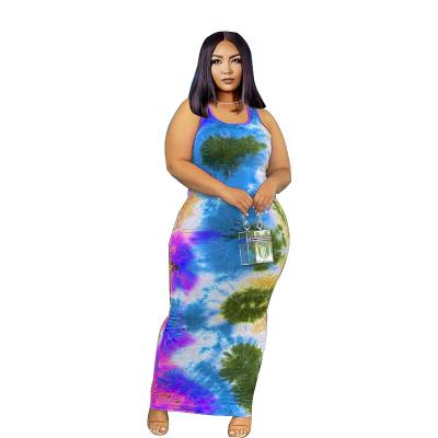 China Hot Selling Plus Size Women Summer Tanks F2049 Dress Plus Size Woman Sun Dress Summer Maxi Dress For Women for sale