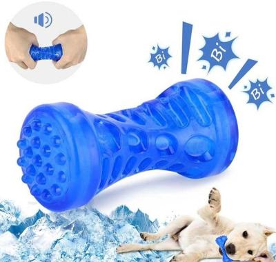 China Puppy Durable TPR Soft Pet Cooling Freeable Chew Bone Dog Teether Chew Toy For Dogs Teething Toy For Puppies for sale