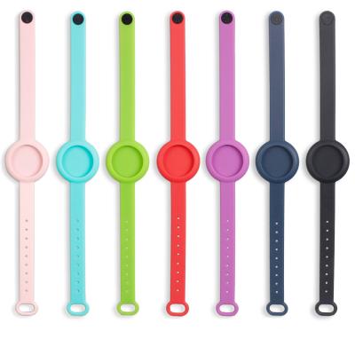 China Shockproof Soft Silicone Airtag Case Watch Band Cover Device For Apple Airtags Airtag Anti-lost Wrist Strap for sale