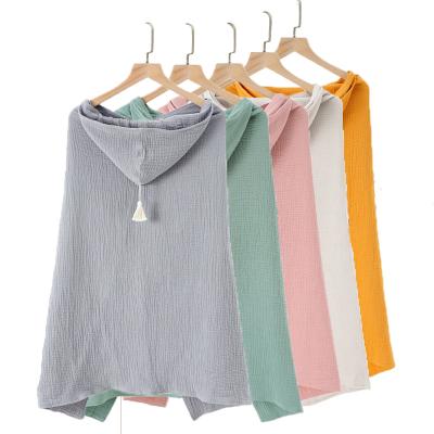 China Home Summer Cotton Tassel Organic Soft Kids Bathrobe Hooded Towel 75x100cm for sale