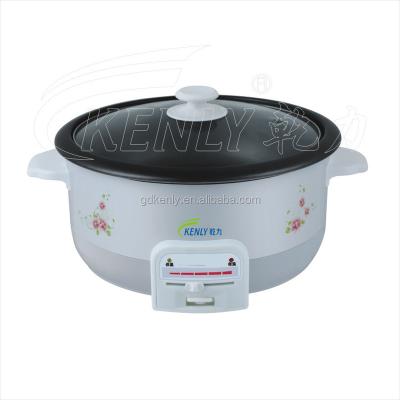 China White With Flower Design And Lid 1300W Electric Hot Pot Soup Stainless Steel Pot Set Transparent Glass Hot Serving Ingredient for sale