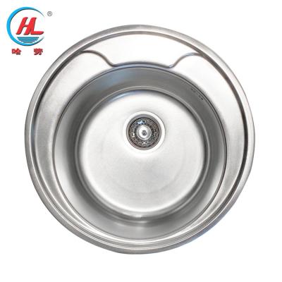 China Without Faucet First Class Food Grade Stainless Steel Round Single Bowl Kitchen Sink For Restaurant for sale