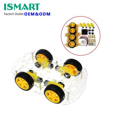 China Smart DIY Car Kit 4WD Smart Robot Car Chassis Kits With Speed Encoder And Battery Box For Diy Kit for sale
