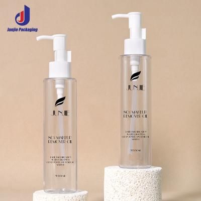 China Persoonlijke lege transparante 150 ml huisdier plastic cosmetische lichaamszout reiniging olie pomp fles voor huidverzorging verpakking Te koop