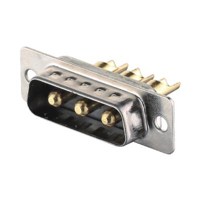 China 2 - 64 Pin Power D Sub Male Connector 3W3 Black / Blue Solder Type Dip Brass for sale