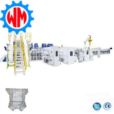China Advanced Baby Diaper Making Machine PLC Diaper Manufacturing Plant for sale