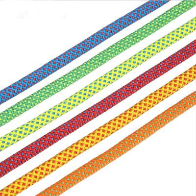 China Hot Sale 9mm/10mm/10.5mm/11mm/12mm/13mm/14mm UHMWPE Fiber Braided Kernmantle Nylon Static Outdoor Climbing Ropes for sale