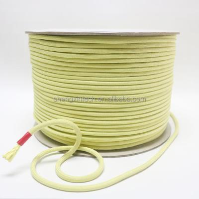 China High Tensile Strength 3mm Diameter Aramid Braided Rope In Yellow Color For Sale for sale