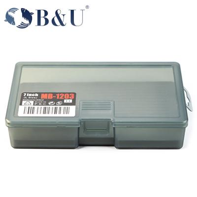 China PP B&U Fishing Tackle Box Large Capacity 5-Compartments Slim Clear Fishing Tackle Box Fishing Accessories Lure Hook Boxes Storage for sale