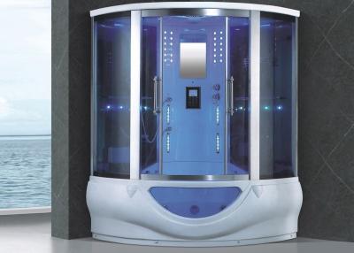 China Cuarto de vapor de acrílico blanco de 1700 mm con ducha y bañera de masaje en venta