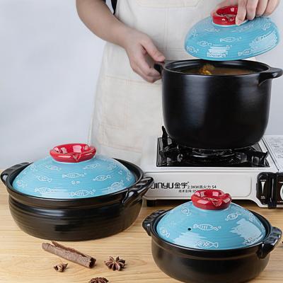 China 2021 Market Series Blue Refractory Casserole Retro Casserole Tableware Sustainable Fashionable Wholesale Hot Soup Pot for sale