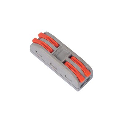 China Copper Orange Levered Two Line 2 Way Cable Connector Led Wire Connector Light Weight Easy Safe Terminal Blocks Good Quality for sale