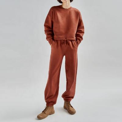 China Anti-pilling Women Clothing Set Cotton Sweat Suit Women Sweatsuit Set Joggers Pants Trousers Two Piece Set for sale