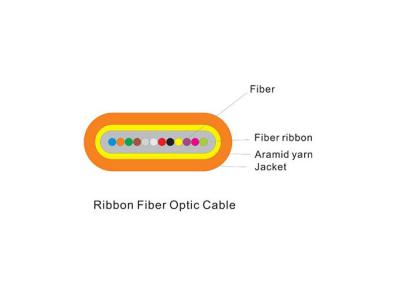 Cina cavo a fibre ottiche stimato del nastro della colonna montante dell'interno del cavo a fibre ottiche 4-12C per servizio d'impionbatura di Massachussets in vendita