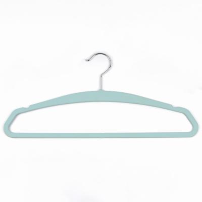 China Eco - Friendly Retail Garment Use ABS Material Rubber Coated Plastic Hangers For Clothes for sale