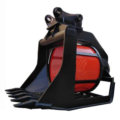 China Cultivates New China HONGWING Manufacturer Excavator Rotating Screen Bucket Rotary Screening Bucket Excavator for sale