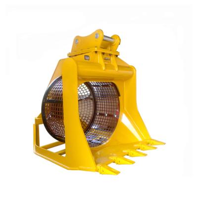 China Hot Farms HONGWING Style Excavator Hot Factory Sales Rotary Screening Bucket Excavator Screening Bucket for sale