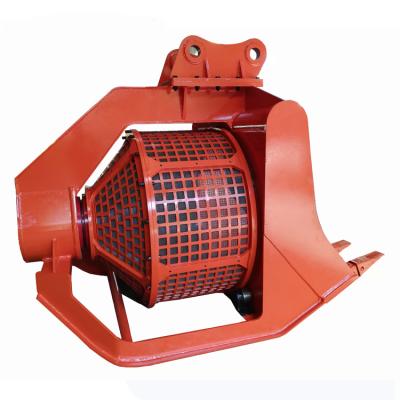 China Chinese Excavator Rotary Screening Bucket Sand Manufacturer HONGWING Stone Separation Rotating Screening Bucket For Excavator for sale