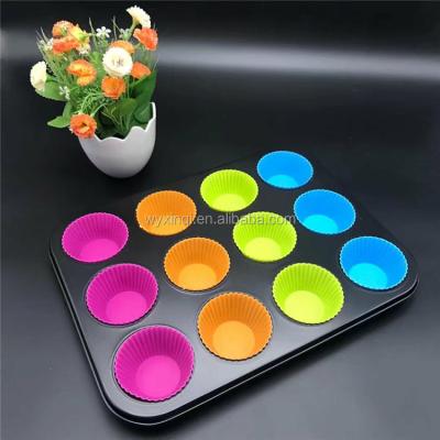 China 12 Cup Disposable Mini Muffin Non-Stick Silicone Pan /Bakeware for sale