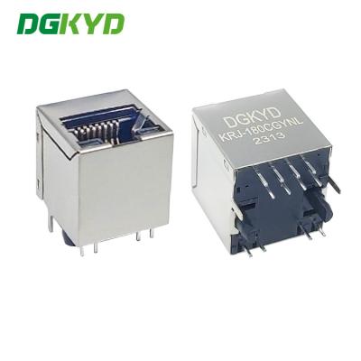 중국 KRJ-180CGYNL 수직 입장 100 기본적인 RJ45는 LEDS를 가진 이더네트 연결관을 보호했습니다 판매용