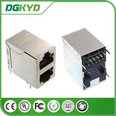 China KRJ - gestapelde dubbele de havenrj45 schakelaar 10P8C van 2011NL 2x1 gigabit ethernet Te koop