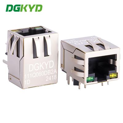 Cina connettore RJ45 a porta singola con spina laterale a 90 gradi connettore gigabit DGKYD111Q060DB2A1D in vendita