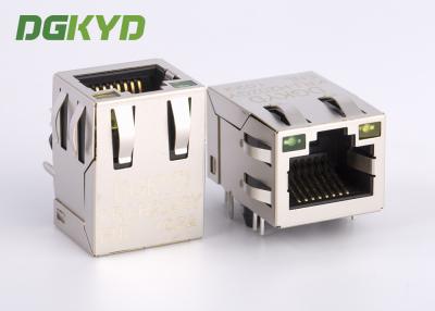 중국 21.3mm 10 1000대의 기본적인 변압기/여과기, G/Y LED를 가진 Pin Rj45 연결관 판매용