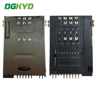 中国 SIMカードホルダー PUSH 6P+2 SMT 柱のない電話カードホルダー DGKYDSIM18H62W6A2Y3WS286 販売のため