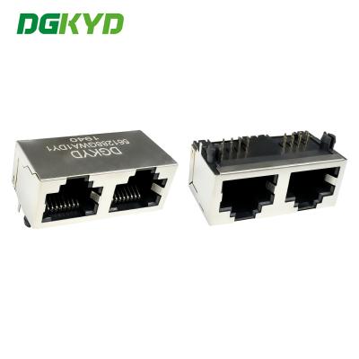 중국 8P8C 이원 포트 DGKYD561288GWA3DY1027을 보호하는 광띠 없는 RJ45 네트워크 포트 연결기 판매용