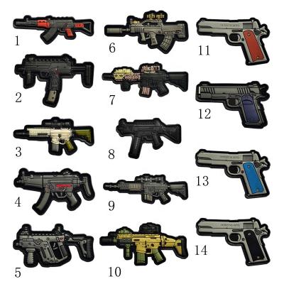 China Tactical PVC Logo Rubber Backpack Patch Velcro Morale Badge 3D Q Version Handmade Custom Weapon Badge for sale