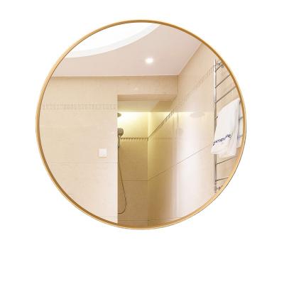 China Gold Modern Manufacturer Custom Buy Large Metal Frame Aluminum Alloy Mirror Mirror Mirror Round Brushed Wall Hanging Mirror for sale