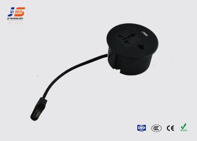 China Flush Mount Desk Grommet, Power Outlet Aluminum Panel RJ45 RJ11 USB Charger for sale