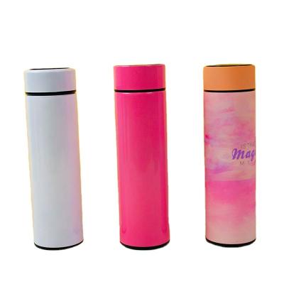 China 2021 Smart LED Water Bottle Fashion Water Bottle Thermos Stainless Steel Temperature Display Vacuum Viable Smart Cup With Tea Strainer for sale
