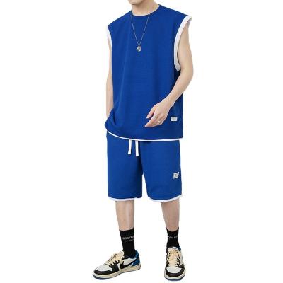 China Wholesale Original Mens Clothing Set Hip Hop Workout Street Wear QUICK DRY Mens Sleeveless Fabrics Designer Shirt and Shorts Two Piece Set for sale