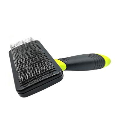 China Sustainable Easy Use Steel Self Grooming Dog Self Grooming New Arrival Cat Pet Slicker Clean Brush for sale