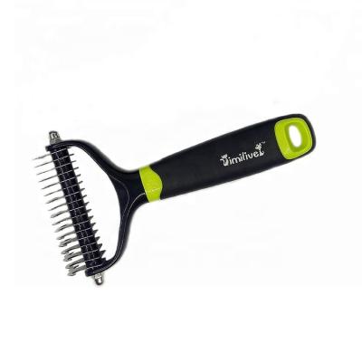 China Viable Pet Brush Dog Tool Undercoat Rake Dematting Remover Grooming Cleaning Groom Demat Comb for sale