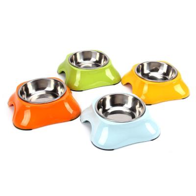 China Environmental Friendly Fashion Design Double Bamboo Fiber Pet Bowl for sale