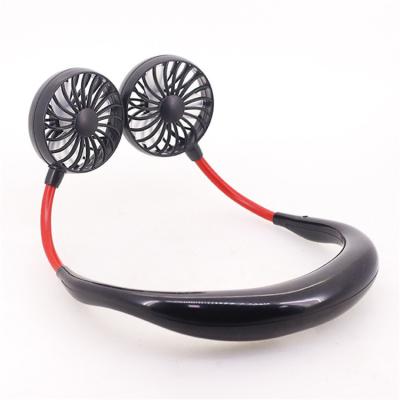China Sports Personal Neck Hanging Lazy Fan Desktop Battery USB Rechargeable Mini Fan Portable Neck Band for Outdoor Travel Camping for sale