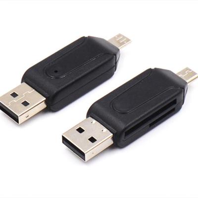 China Cheap Simple High Speed SD OTG Card Reader OTG USB2.0 Mini Card Reader Data Transmission SD TF Card Reader for sale