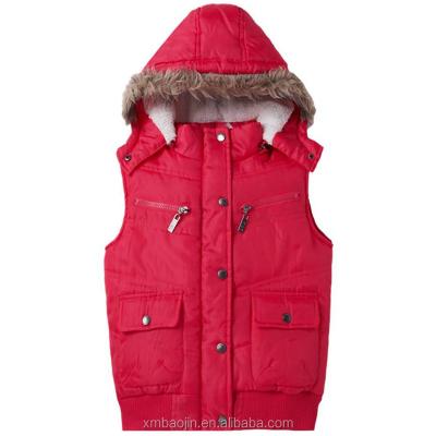 China Girls Windproof Warm Vest Kids Vest With Hood Customized for sale